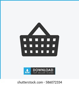 shopping bag icon. Simple filled shopping bag icon. On white background.