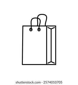 shopping bag icon, simple flat style, illustration, logo sign symbol pictogram template, for ui or ux isolated on white for mobile app, editable	