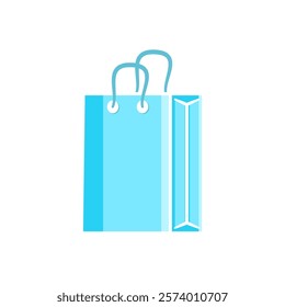 shopping bag icon, simple flat style, illustration, logo sign symbol pictogram template, for ui or ux isolated on white for mobile app, editable	
