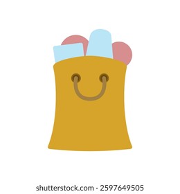 shopping bag icon, simple flat style, illustration, logo sign symbol pictogram template, for ui or ux isolated on white for mobile app, editable