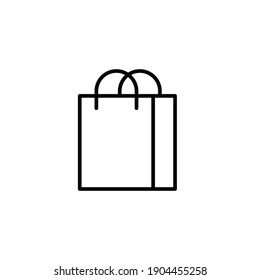 Shopping bag icon. Simple line style for web template and app. Shop, basket, cart, store, online, purchase, buy, retail, vector illustration design on white background. EPS 10