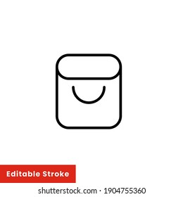 Shopping bag icon. Simple line style for web template and app. Shop, basket, cart, store, online, purchase, buy, retail, vector illustration design on white background. Editable stroke EPS 10