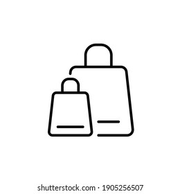 Shopping bag icon. Simple line style for web template and app. Shop, basket, cart, store, online, purchase, buy, retail, vector illustration design on white background. EPS 10