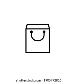 Shopping bag icon. Simple line style for web template and app. Shop, basket, cart, store, online, purchase, buy, retail, vector illustration design on white background. EPS 10