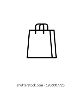 Einkaufstütensymbol. Einfache Zeilengestaltung für Webvorlagen und App. Shop, Warenkorb, Warenkorb, Shop, Online, Kauf, Kauf, Einzelhandel, Vektorgrafik-Design auf weißem Hintergrund. EPS10