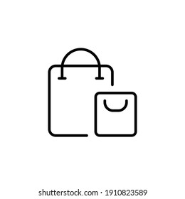 Shopping bag icon. Simple line style for web template and app. Shop, basket, cart, store, online, purchase, buy, retail, vector illustration design on white background. EPS 10