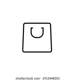Shopping bag icon. Simple line style for web template and app. Shop, basket, cart, store, online, purchase, buy, retail, vector illustration design on white background. EPS 10