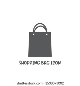Shopping bag icon simple silhouette flat style vector illustration on white background.