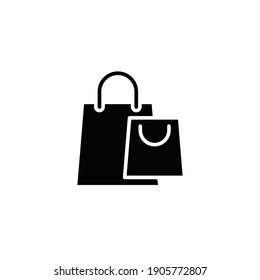 Shopping Bag Icon. Simple Solid Style For Web Template And App. Shop, Basket, Cart, Store, Online, Purchase, Buy, Retail, Vector Illustration Design On White Background. EPS 10