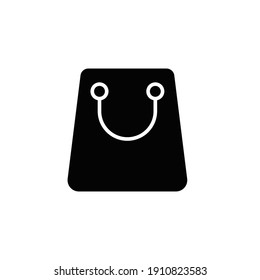 Shopping bag icon. Simple solid style for web template and app. Shop, basket, cart, store, online, purchase, buy, retail, vector illustration design on white background. EPS 10