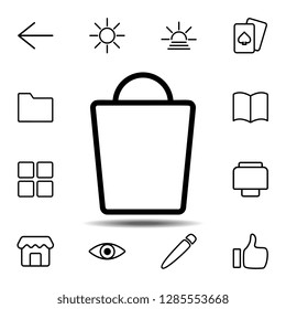 Shopping bag icon. Simple thin line, outline vector element of minimalistic, web icons set for UI and UX, website or mobile application