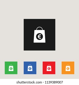 Shopping bag icon, stock vector illustration, EPS10.