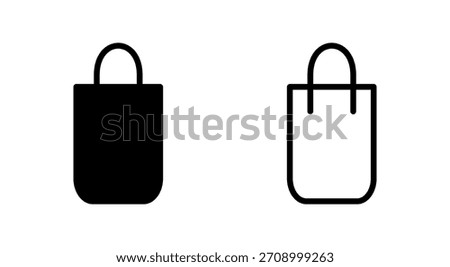 Shopping bag icon symbol for apps and websites. shopping sign and symbol