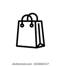 Shopping bag icon, shopping bag symbol isolated on white background, icon for app or web site, Shopping bag vector illustration