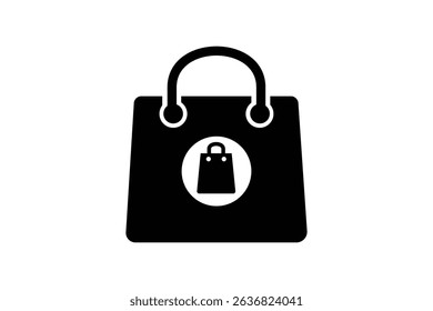 Shopping Bag Icon. Shopping bag symbol isolated on transparent background. Icon for app or website.