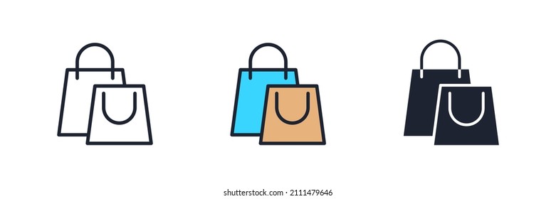 Shopping bag icon symbol template for graphic and web design collection logo vector illustration