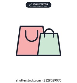 shopping bag icon symbol template for graphic and web design collection logo vector illustration