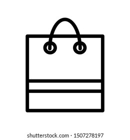 shopping bag icon. bag symbol. vector line icon. isolated on white background. vector shopping illustration