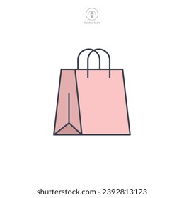 Shopping Bag Symbol, Vektorgrafik einzeln auf weißem Hintergrund