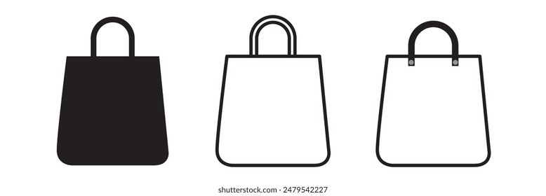 Shopping bag icon symbol. Vector shopping bag Icon. 3d shopping bag icon. Vector render discount illustration. Sale concept