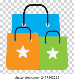 Símbolo de icono de bolsa de compras. Bolso de compras Vector Icon. Icono de bolsa de compras 3d. Ilustración de descuento de renderizado de Vector. Concepto de venta