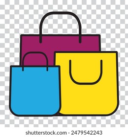 Shopping bag icon symbol. Vector shopping bag Icon. 3d shopping bag icon. Vector render discount illustration. Sale concept
