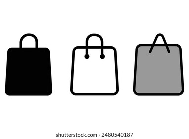 Shopping bag icon symbol. Shopping bag icon vector, filled flat sign, solid pictogram isolated on white background. Vector illustration. Eps file 89.