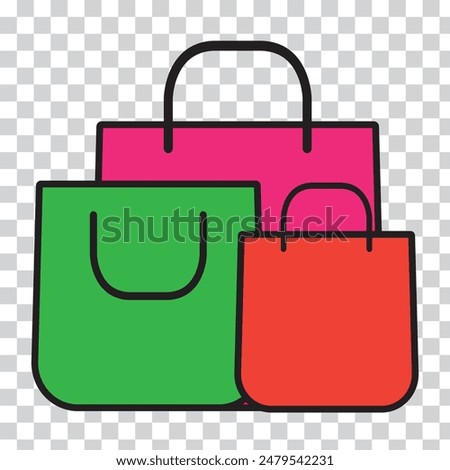 Shopping bag icon symbol. Vector shopping bag Icon. 3d shopping bag icon. Vector render discount illustration. Sale concept