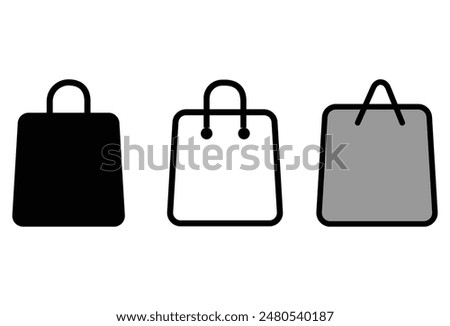 Shopping bag icon symbol. Shopping bag icon vector, filled flat sign, solid pictogram isolated on white background. Vector illustration. Eps file 89.