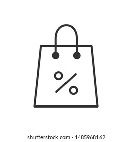 Shopping bag icon template color editable. Shopping bag symbol vector sign isolated on white background.