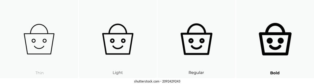 shopping bag icon. Thin, Light Regular And Bold style design isolated on white background