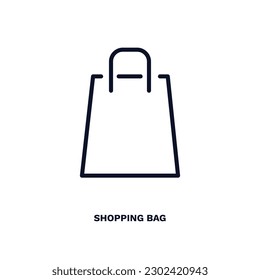 shopping bag icon. Thin line shopping bag icon from ai and future technology collection. Outline vector isolated on white background. Editable shopping bag symbol can be used web and mobile