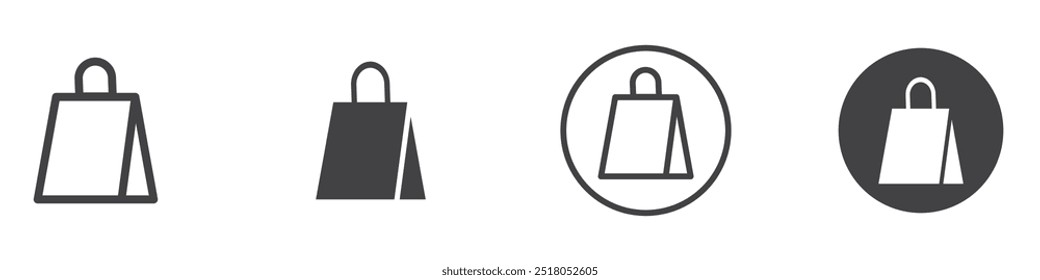 Shopping bag icon thin line illustration