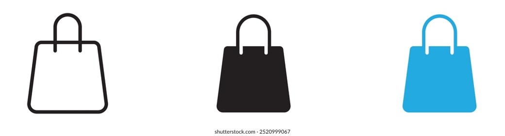 Shopping bag icon thin line illustration