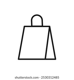 Shopping bag icon Thin line art isolated