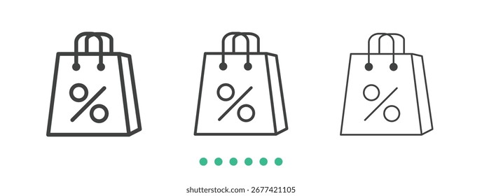 Shopping bag icon. Thin line icon vector