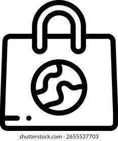 Einkaufstaschen-Symbol. Design mit dünnen linearen Stilen einzeln auf weißem Hintergrund