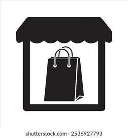 Shopping bag icon. Tote bag. Shop icon