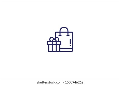 Shopping bag icon in trendy flat style isolated on white background vector illustration