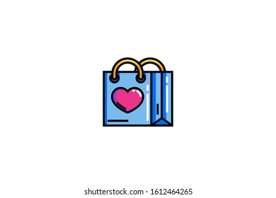 Shopping bag icon in trendy flat style isolated on white background vector illustration