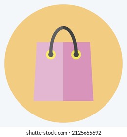 Shopping Bag Icon in trendy flat style isolated on soft blue background