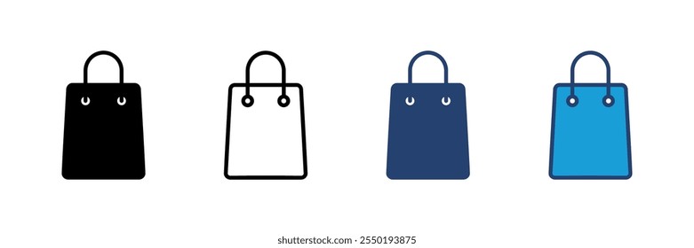 Vector del icono del bolso de compras. Vector del icono de compras