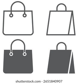 Vetor de ícone de saco de compras. vetor de ícone de compras