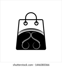 Icono de bolsa de compras Icono de vectores Ilustración de arte