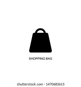shopping bag icon vector black design