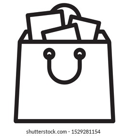 Shopping Bag  icon vector black color