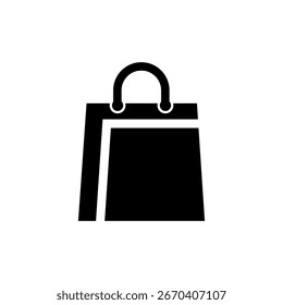 Vector de icono de bolso de compras – Ilustración de símbolo de venta al por menor en blanco y negro