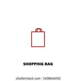 shopping bag icon. shopping bag vector design. sign design. red color