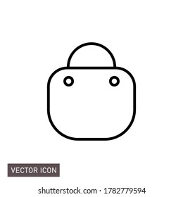 

Einkaufstasche-Symbol. Vektordesign mit Rahmenstil