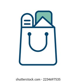 shopping bag icon vector design template in white background